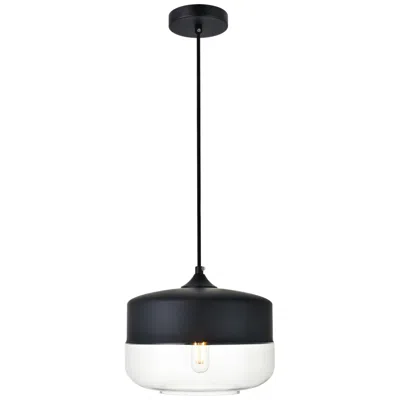 Elegant Lighting Ashwell 1 Lt Black Pendant With Clear Glass