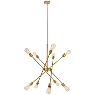 Elegant Lighting Axel 10 Lts Brass Pendant