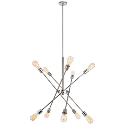 Elegant Lighting Axel 10 Lts Polished Nickel Pendant