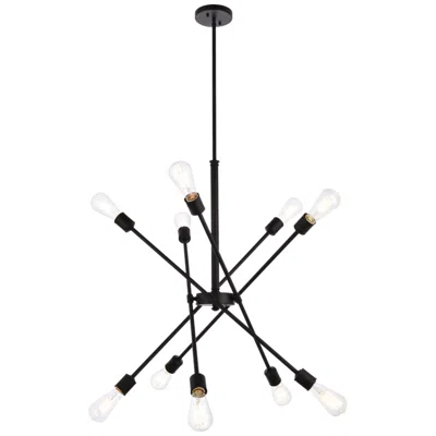 Elegant Lighting Axel 27" Wide 10-light Black Finish Modern Pendant