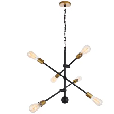Elegant Lighting Axel 6 Lts Black Pendant