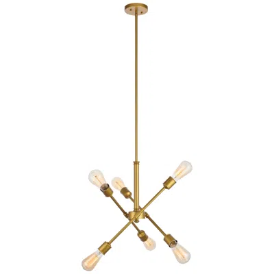 Elegant Lighting Axel 6 Lts Brass Pendant