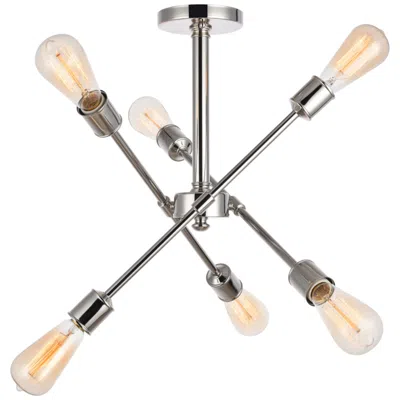 Elegant Lighting Axel 6 Lts Polished Nickel Flush Mount