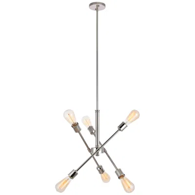 Elegant Lighting Axel 6 Lts Polished Nickel Pendant