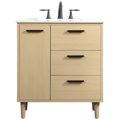 Elegant Lighting Baldwin 30" Wide Maple 2-drawer Single Sink Bathroom Vanity