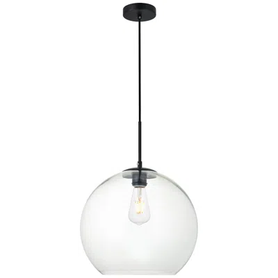 Elegant Lighting Baxter 1 Lt Black Pendant With Clear Glass