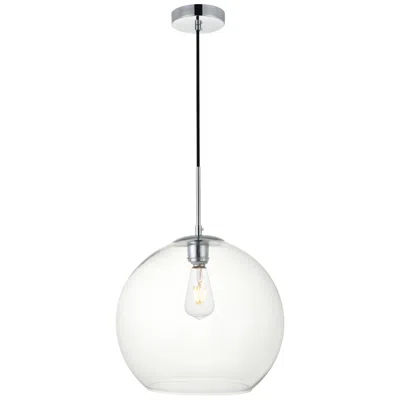 Elegant Lighting Baxter 13 3/4" Wide Chrome Pendant Light With Clear Glass