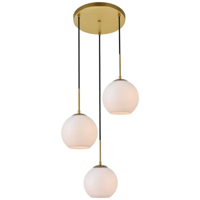 Elegant Lighting Baxter 18" Wide Brass Multi-light Globe Pendant