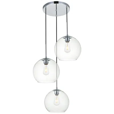 Elegant Lighting Baxter 20" Wide Chrome Multi-light Globe Pendant