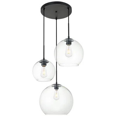 Elegant Lighting Baxter 21" Wide Clear Glass Dome Multi-light Pendant