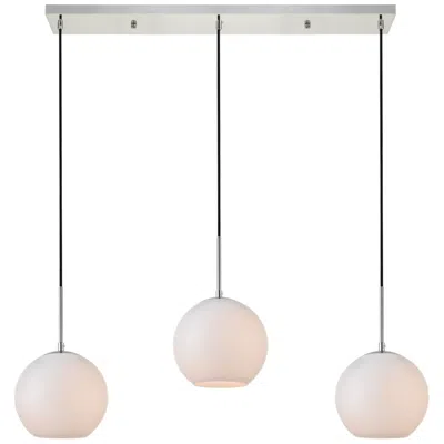 Elegant Lighting Baxter 36" Wide Chrome 3-light Linear Pendant