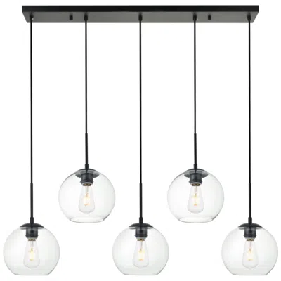 Elegant Lighting Baxter 41 3/4" 5-light Linear Glass Globes Pendant