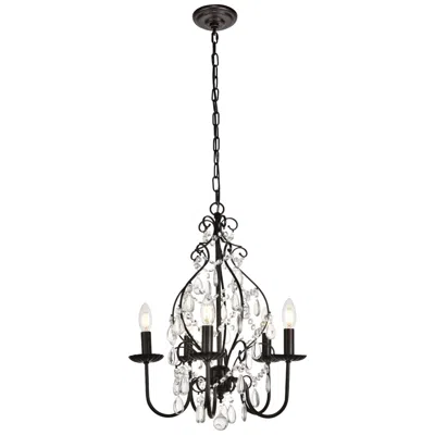 Elegant Lighting Blaise Collection Pendant D17 H23 Lt:5 Oil Rubbed Bronze Finish