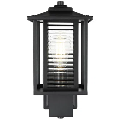 Elegant Lighting Bouvier 14" High Black Outdoor Wall Light