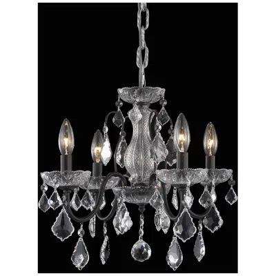 Elegant Lighting Calista Collection Pendant D17in H15in Lt:4 Dark Bronze Finish