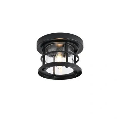 Elegant Lighting Carla 8 Inch Outdoor Flush Mount In Black