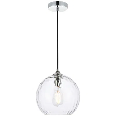 Elegant Lighting Cashel 10" Lt Chrome Pendant In Silver