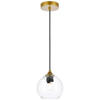 Elegant Lighting Cashel 6" Brass Pendant