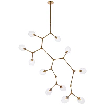 Elegant Lighting Cavoli 11 Lts Brass Chandelier