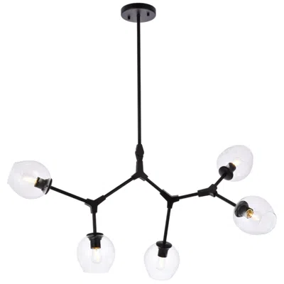 Elegant Lighting Cavoli 5 Lts Black Chandelier