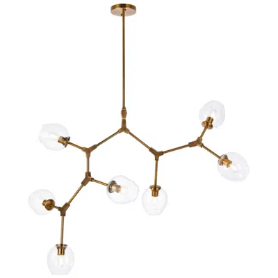 Elegant Lighting Cavoli 57" Wide Brass 7-light Chandelier With Clear Glass