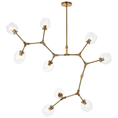 Elegant Lighting Cavoli 9 Lts Brass Chandelier