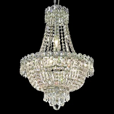 Elegant Lighting Century 16" Wide Chrome And Crystal 3-tier Chandelier