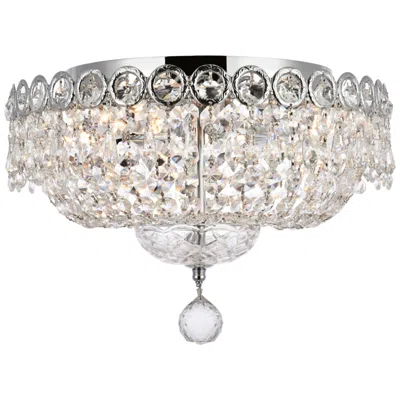 Elegant Lighting Century 4 Lt Chrome Flush Mount Clear