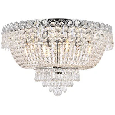 Elegant Lighting Century 9 Lt Chrome Flush Mount Clear