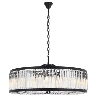 Elegant Lighting Chelsea 10 Light Matte Black Chandelier Clear