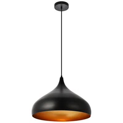 Elegant Lighting Circa 16 1/2" Wide Black Dome Pendant Light