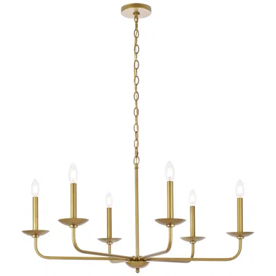 Elegant Lighting Cohen 36" Brass Finish Pendant Chandelier