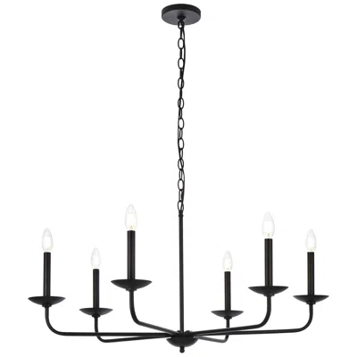 Elegant Lighting Cohen 36" Wide Black 6-light Candelabra Chandelier