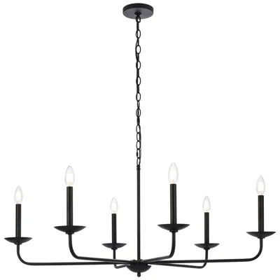 Elegant Lighting Cohen 42" Wide Black 6-light Chandelier