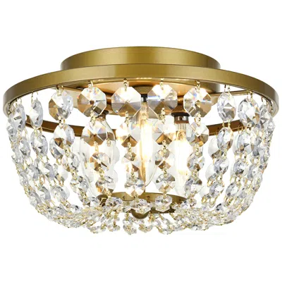 Elegant Lighting Cora 10" Flush Mount In Brass