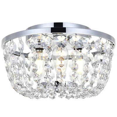 Elegant Lighting Cora 10" Wide Crystal Glass Flush Mount