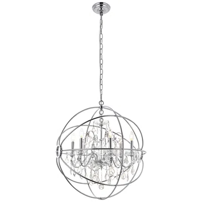 Elegant Lighting Cordelia 25 1/2" Wide Chrome Iron 6-light Orb Chandelier