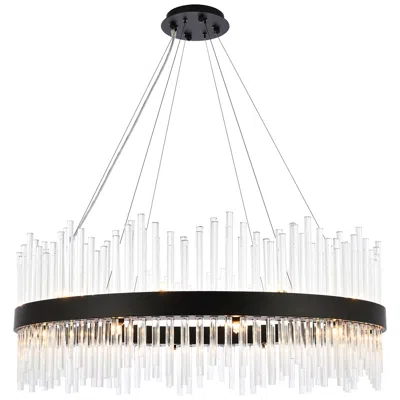 Elegant Lighting Dallas 36" Wide Black Round Pendant Light