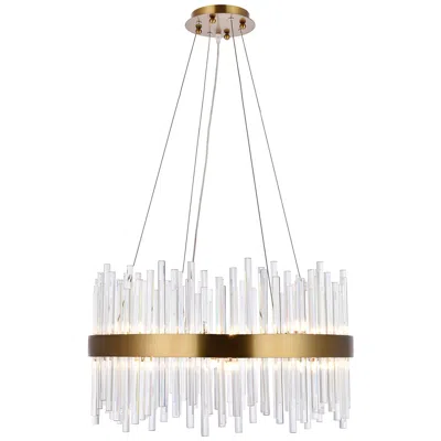 Elegant Lighting Dallas25" Wide Gold Crystal 16-light Chandelier