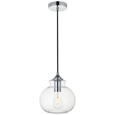 Elegant Lighting Destry 1 Lt Chrome Pendant With Clear Glass