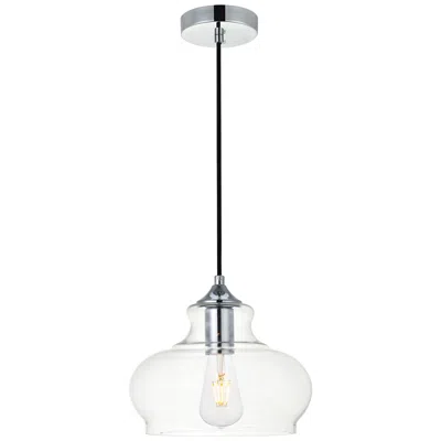 Elegant Lighting Destry 1 Lt Chrome Pendant With Clear Glass