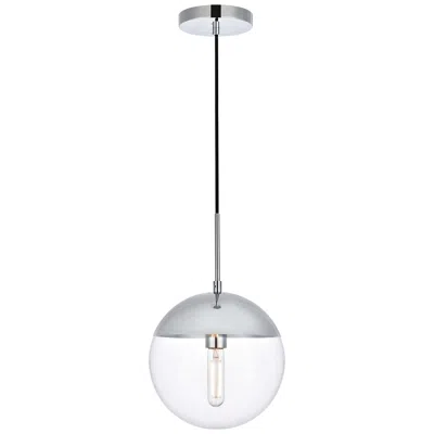 Elegant Lighting Eclipse 1 Lt Chrome Pendant With Clear Glass