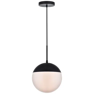 Elegant Lighting Eclipse 10" Wide Black Globe Mini Pendant