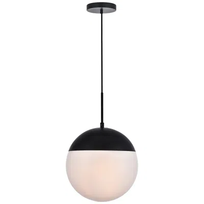 Elegant Lighting Eclipse 12" Black Orb Mini Pendant
