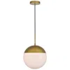 Elegant Lighting Eclipse 12" Wide Brass Globe Mini Pendant