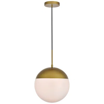 Elegant Lighting Eclipse 12" Wide Brass Globe Mini Pendant