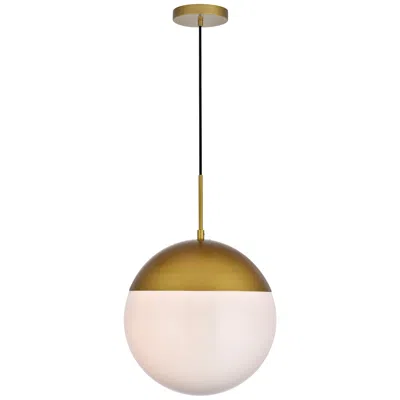 Elegant Lighting Eclipse 14" Wide Brass Globe Pendant Light