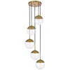 Elegant Lighting Eclipse 18" 5-light Brass Globe Multi-light Pendant