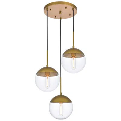 Elegant Lighting Eclipse 18" Wide Brass Multi-light Pendant