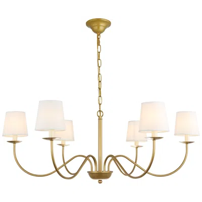 Elegant Lighting Eclipse 37" Wide Brass 6-light Chandelier